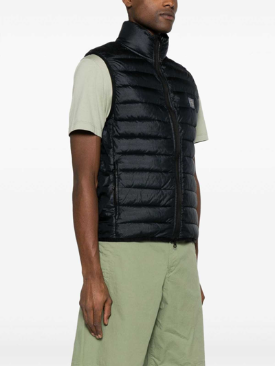 Shop Stone Island Vest With Logo In Blue