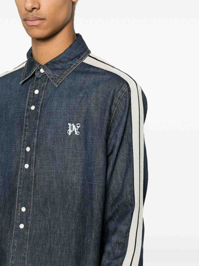 Shop Palm Angels Denim Jacket In Blue