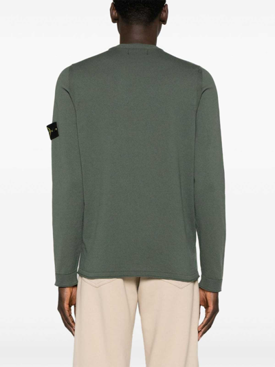 Shop Stone Island Sweater With Patch In Green