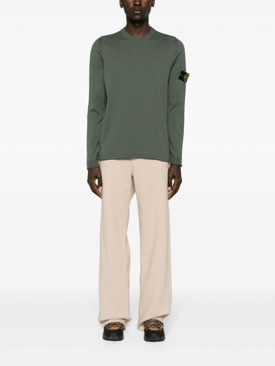 Shop Stone Island Sweater With Patch In Green
