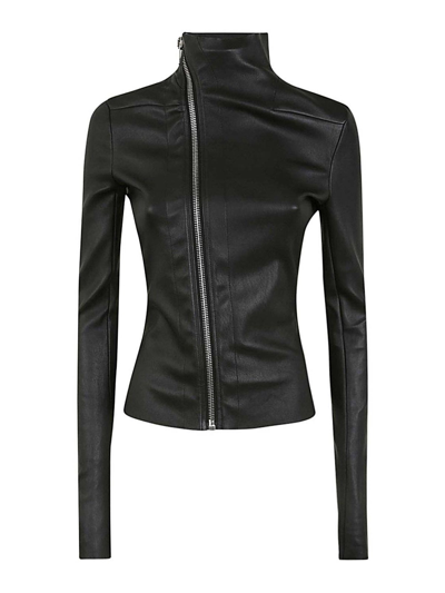 Shop Rick Owens Gary Leather Jacket In Black
