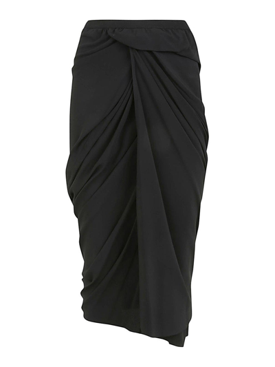 Shop Rick Owens Wrap Skirt In Black