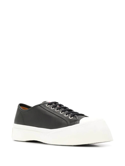 Marni Black Nappa Leather Pablo Lace-up Sneakers