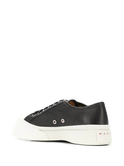 Marni Black Nappa Leather Pablo Lace-up Sneakers