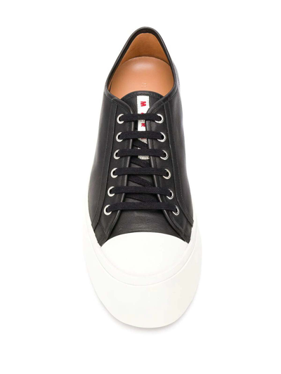 Marni Black Nappa Leather Pablo Lace-up Sneakers