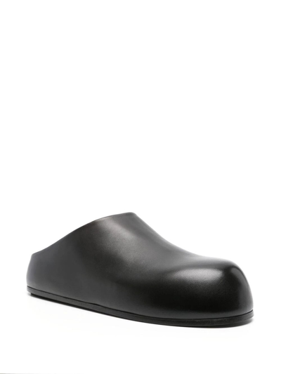 Marsèll Leather Solid Color Mules In Black