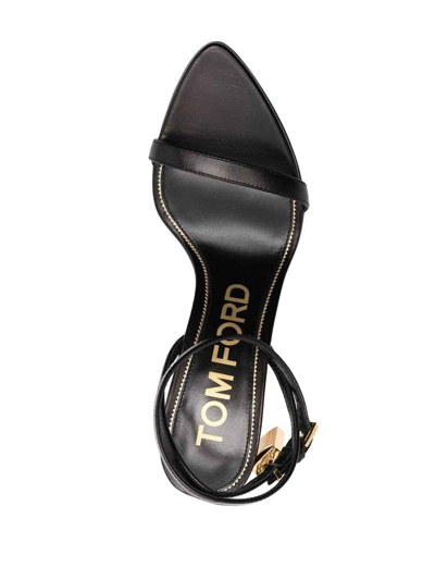 Tom Ford Padlock 85 Naked Pointy Sandals In Calf Leather In Black