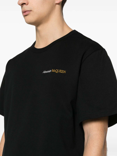Alexander Mcqueen Alexander Mc Queen Embroidered T Shirt In Black