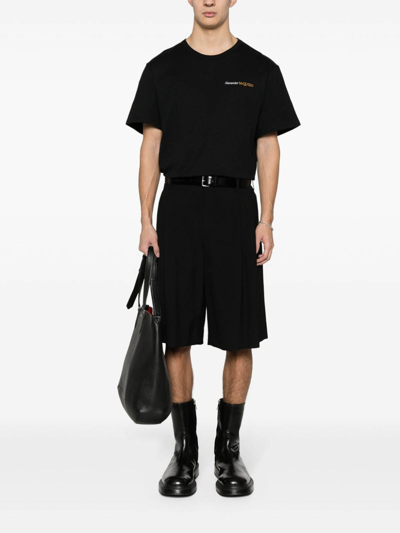 Alexander Mcqueen Alexander Mc Queen Embroidered T Shirt In Black