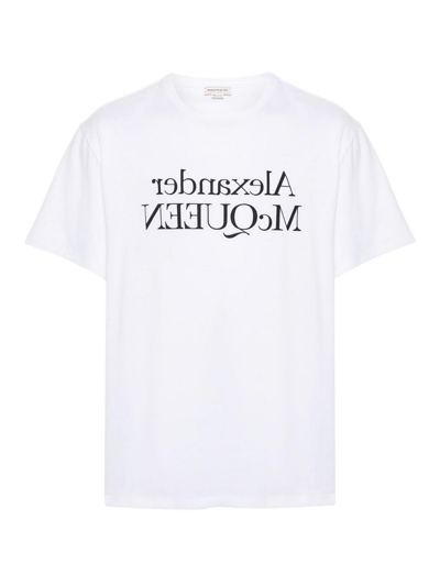 Alexander Mcqueen Alexander Mc Queen Reflected Logo T Shirt In Black