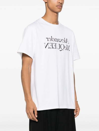Alexander Mcqueen Alexander Mc Queen Reflected Logo T Shirt In Black