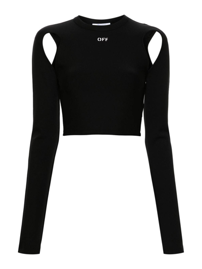 Shop Off-white Top Cut Out Details In Black