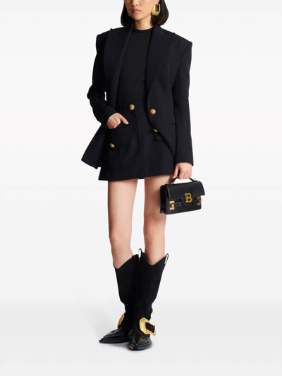 Shop Balmain Western Mini Skirt In Black