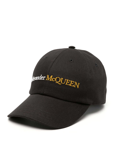 Shop Alexander Mcqueen Hat With Logo In Black