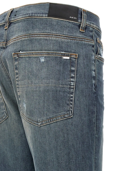 Shop Amiri Men 'fracutred' Jeans In Blue