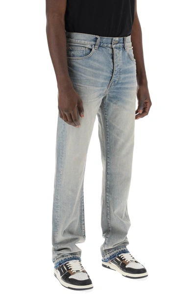 Shop Amiri Straight Cut Loose Jeans Men In Blue