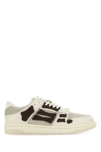 Shop Amiri Woman Multicolor Leather And Suede Skel Sneakersmulticolor Leather Skel Sneakers