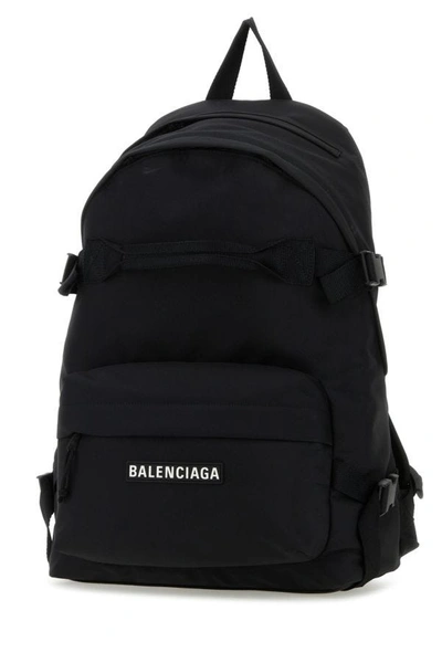 Shop Balenciaga Man Black Canvas Backpack