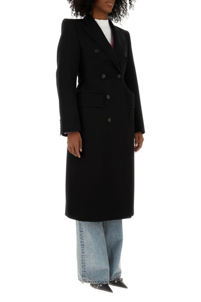 Balenciaga Sophisticated Wool Coat With Flap Pockets In Black