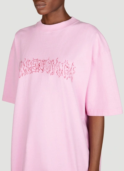 Shop Balenciaga Women Darkwave Large Fit T-shirt In Pink