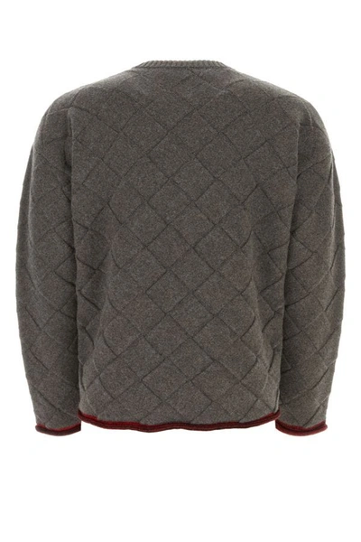 Shop Bottega Veneta Man Dark Grey Stretch Wool Blend Sweater In Gray