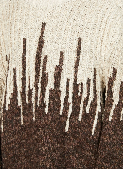 Shop Bottega Veneta Men Graphic Wool Knit Turtleneck Sweater In Brown