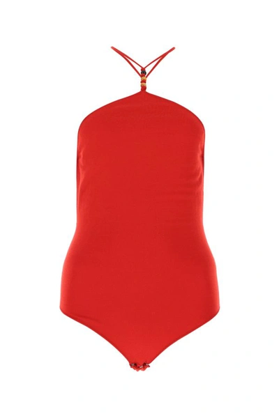 Shop Bottega Veneta Woman Red Stretch Cashmere Blend Bodysuit