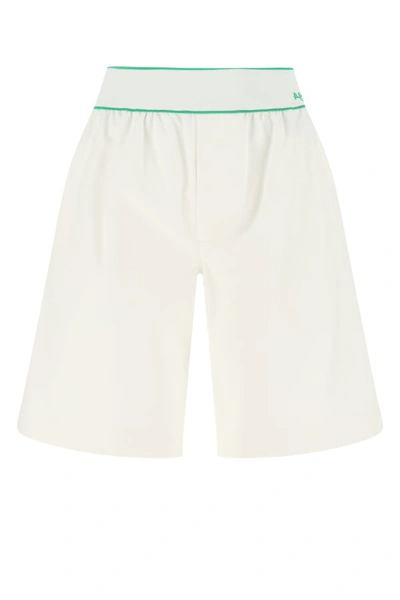 Shop Bottega Veneta Woman White Cotton Bermuda Shorts