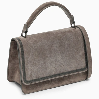 Shop Brunello Cucinelli Grey Leather Handbag Women In Gray