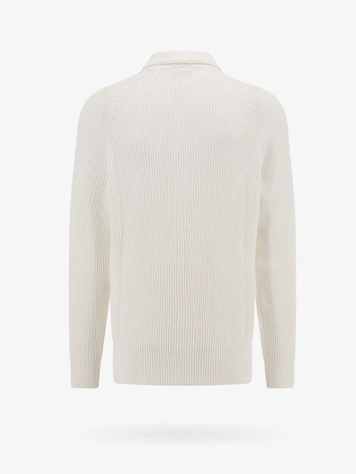 Shop Brunello Cucinelli Man Cardigan Man White Knitwear