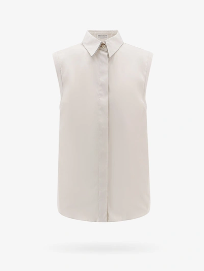 Shop Brunello Cucinelli Woman Shirt Woman White Shirts