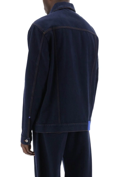 Shop Burberry Japanese Denim Jacket For Men/w Men In Blue