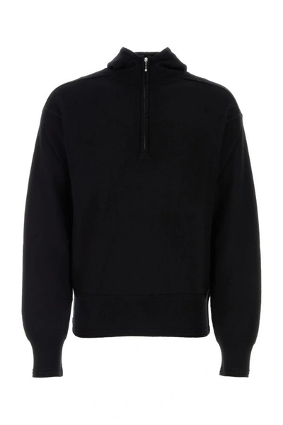 Shop Burberry Man Black Wool Sweatshirt