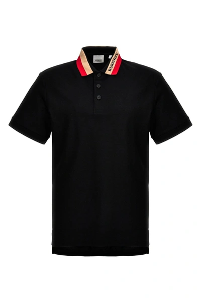 Shop Burberry Men 'edney' Polo Shirt In Black