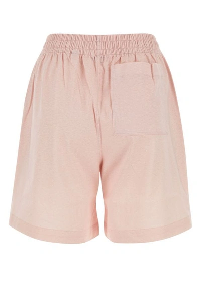 Burberry Elastic Waistband Cotton Shorts With Contrast Trim In Pink