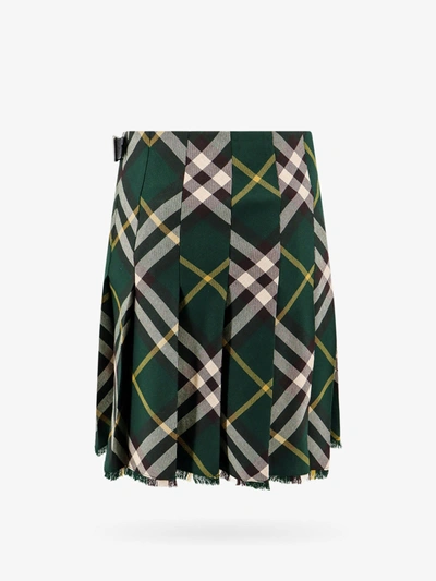 Shop Burberry Woman Skirt Woman Green Skirts