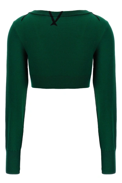 Shop Burberry Women Argyle Pattern Sweater In Green