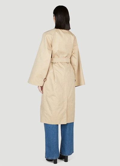 Shop Burberry Women Cotness Double-breasted Trench Coat In Cream