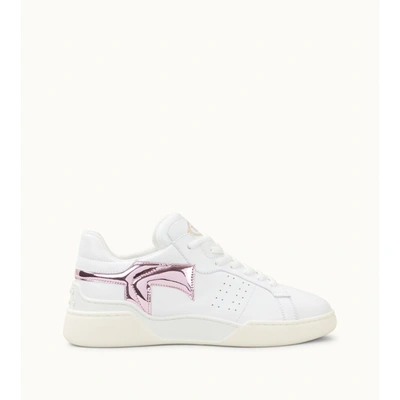 Shop Tod's Sneakers In Leather In White