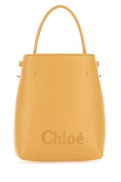 Shop Chloé Chloe Woman Peach Leather Micro Chloe Sense Handbag In Yellow