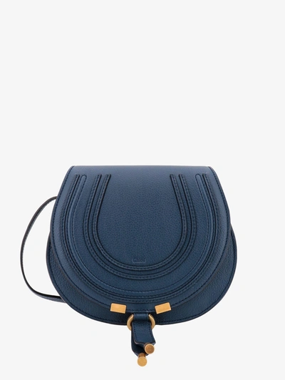Shop Chloé Chloe' Woman Marcie Woman Blue Shoulder Bags