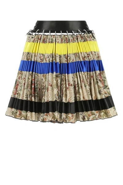 Shop Chopova Lowena Woman Multicolor Wool Mini Skirt