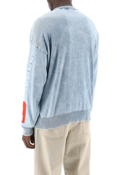 Shop Diesel Cotton Denim Effect Knit Shirt Men In Blue
