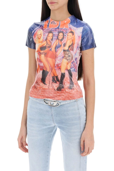 Shop Diesel Printed T-jodie T-shirt Women In Multicolor