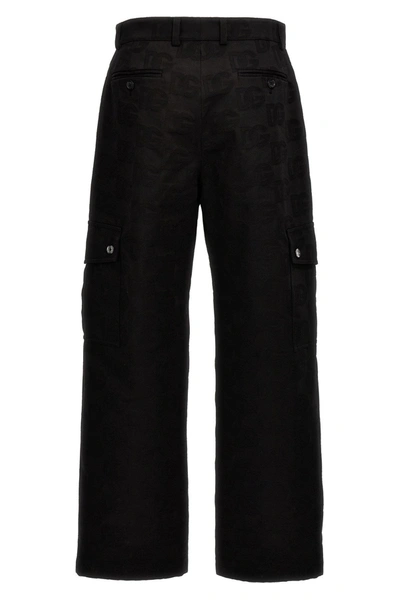 Shop Dolce & Gabbana Men Dg Jaquard Pants In Black