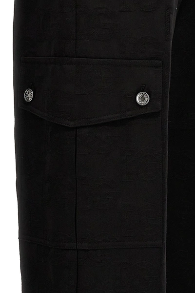 Shop Dolce & Gabbana Men Dg Jaquard Pants In Black