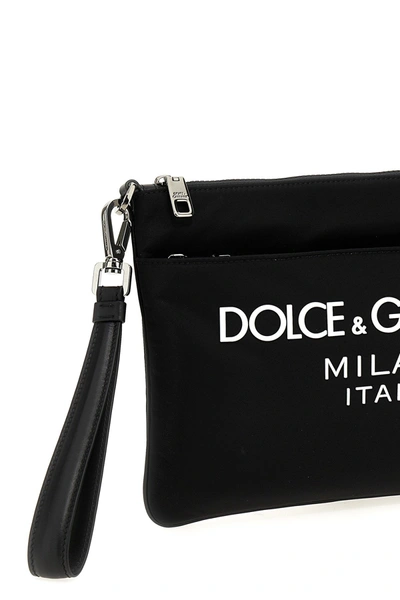 Shop Dolce & Gabbana Men Logo Print Clutch Bag In Multicolor
