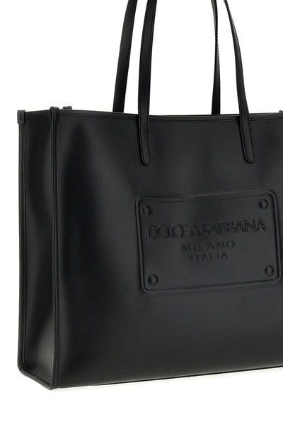 Shop Dolce & Gabbana Men Logo Shopping Bag In Black