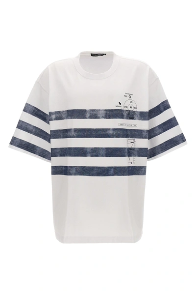 Shop Dolce & Gabbana Men Marina Print T-shirt In White