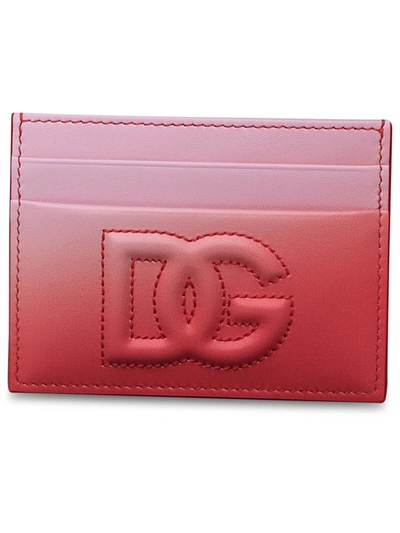 Shop Dolce & Gabbana Woman  Pink Leather Cardholder